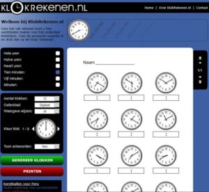 Klokkijken Klokrekenen